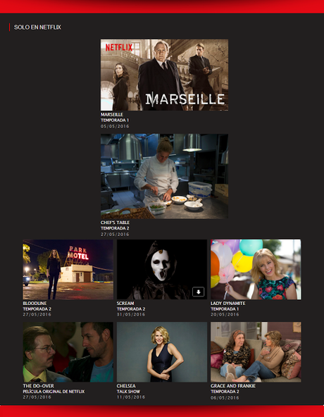 ESTRENOS NETFLIX ESPAÑA - MAYO 2016