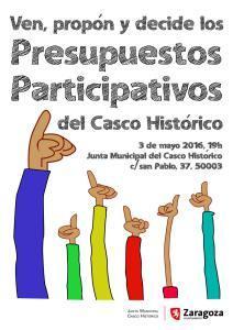 Presupuestos participativos 2016, Junta Municipal Del Casco Histórico, Zaragoza