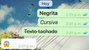 Escribir en WhatsApp usando negrita, cursiva y tachado