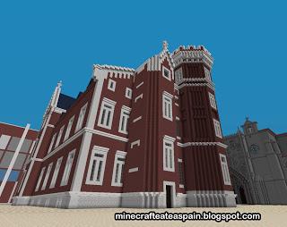 Réplica Minecraft del Palacio de la Isla, Burgos, España.