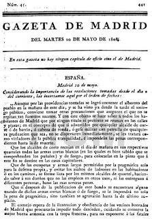 La Gazeta de Madrid y el 2 de mayo de 1808