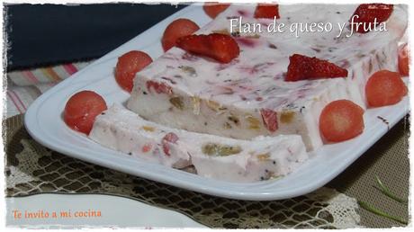 Flan de queso y fruta