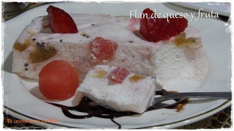 Flan de queso y fruta