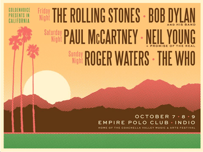 Rolling Stones, Paul McCartney, Roger Waters, The Who, Bob Dylan y Neil Young, juntos en un mismo festival