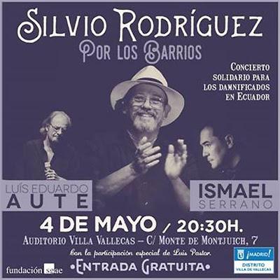 Silvio Rodríguez, Aute e Ismael Serrano, gratis este miércoles en Vallecas
