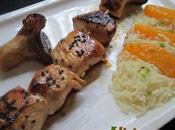 Brocheta pollo asiática guarnición