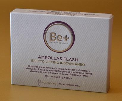 Efecto lifting instantáneo con las Ampollas Flash de BE+