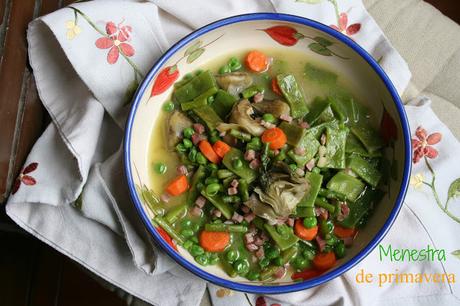 Menestra de primavera, menestra de verduras