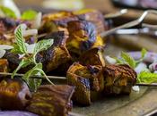 Brochetas berenjena estilo tandoori