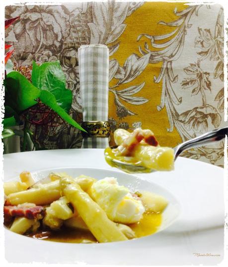 Guiso de esparragos blancos con bacón 4