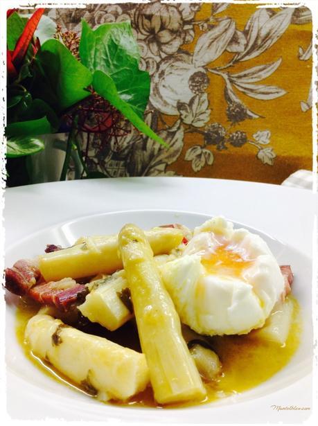 Guiso de espárragos frescos con bacón 2