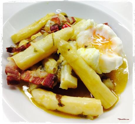 Guiso de espárragos frescos con bacón 1