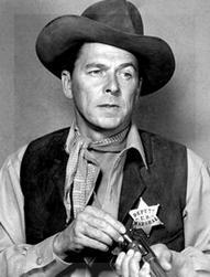 Ronald Reagan, sheriff en La Ley del Oeste.