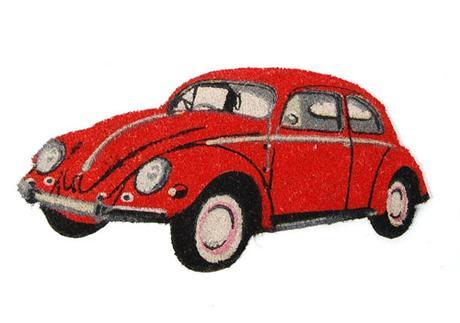 felpudo original con forma de coche