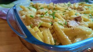 Pasta con pollo a la cerveza