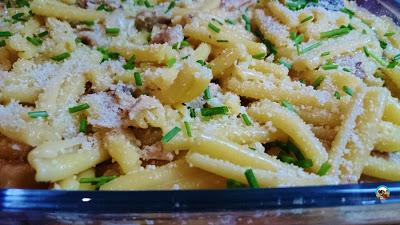 Pasta con pollo a la cerveza