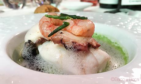 merluza asada con pulpo y salsa de salicornia Rota Das Estrelas nectari baco y boca
