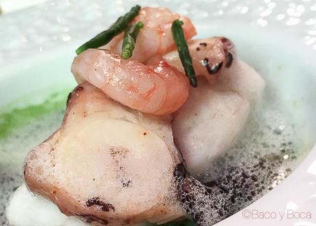 merluza asada pulpo y salsa de salicornia Rota Das Estrelas nectari baco y boca