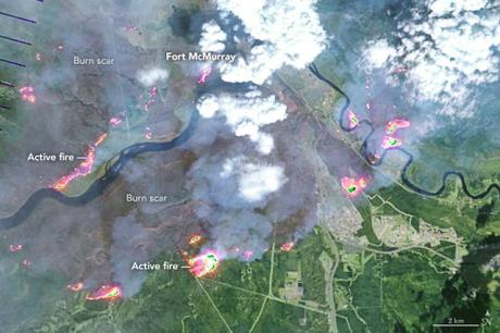 Incendios forestales en Alberta (Canadá): Imágenes de satélite