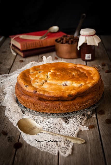 TARTA DE QUESO CON PASAS AL RON