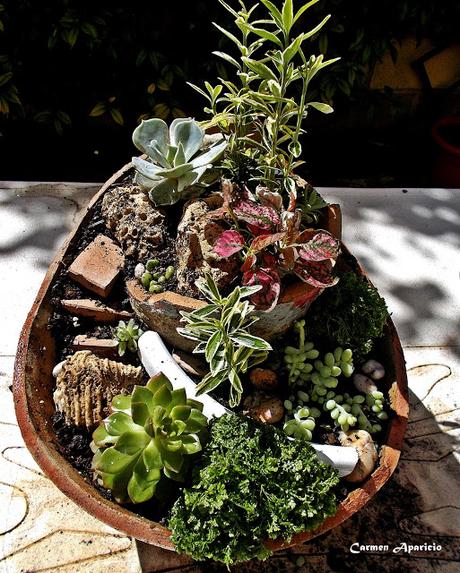 Reciclar macetas rotas