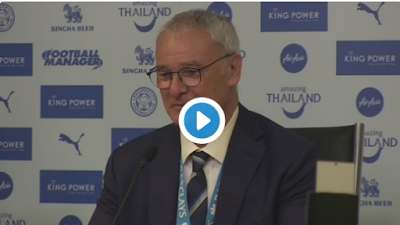 Ranieri recibe un baño de champán en rueda de prensa