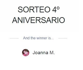 GANADORA SORTEO 4º ANIVERSARIO