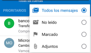 Uso de Filtros de correo en Outlook movil [nuevas opciones]