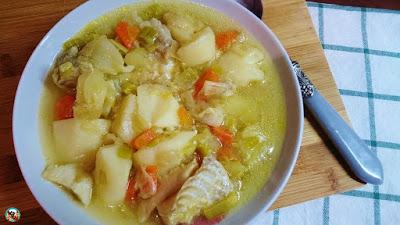 Porrusalda con bacalao