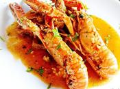 Conejo cigalas picada almendras