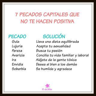 7 pecados capitales que te impiden ser positiva 7 pecados capitales que te impiden ser positiva