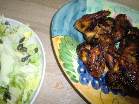 Alitas asadas con miel y limón