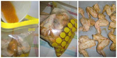 Alitas asadas con miel y limón