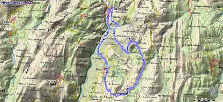 Mapa de la ruta Belmonte, Pico Cervera