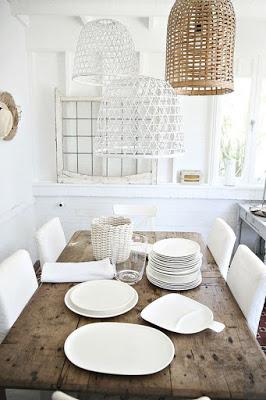 Lámparas de mimbre para casas pequeñas