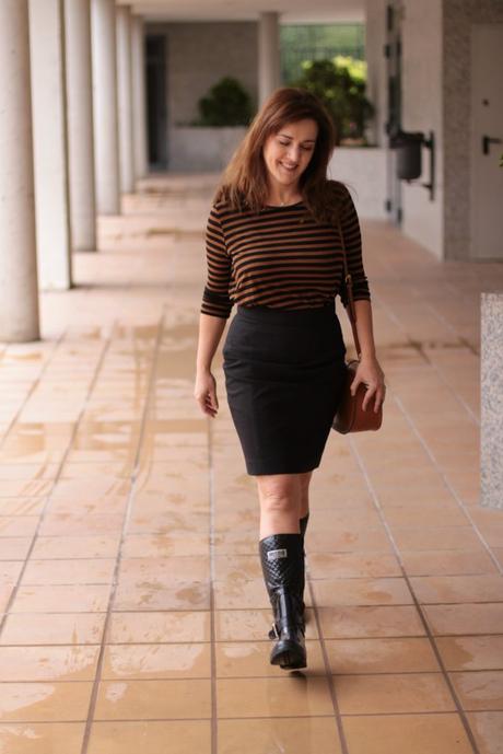 look formal con botas agua
