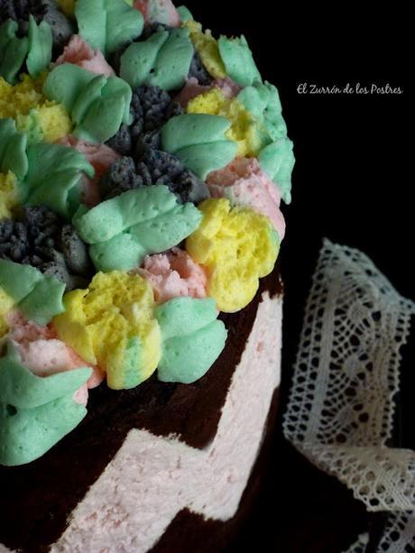 Tarta Zig Zag con Flores Rusas
