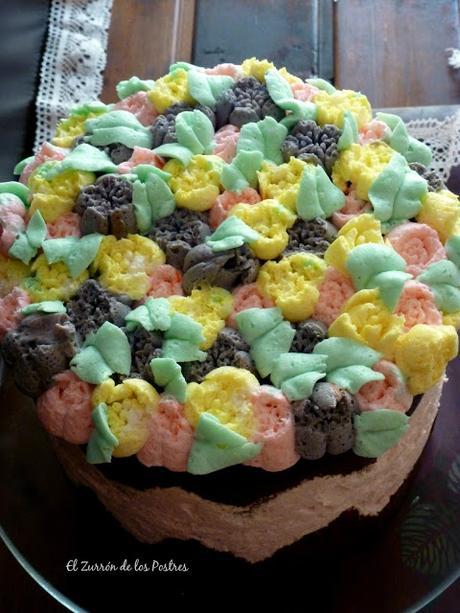 Tarta Zig Zag con Flores Rusas