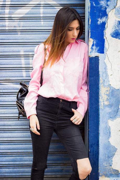 pink zara shirt