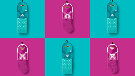 BIC estrena un packaging genial para su línea de calcetines