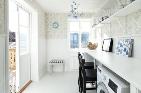 suelo blanco Estilo nórdico marítimo estilo escandinavo decoración en blanco decoración comedores decoración cocinas cocinas nórdicas modernas cocinas abiertas blog decoración nórdica 