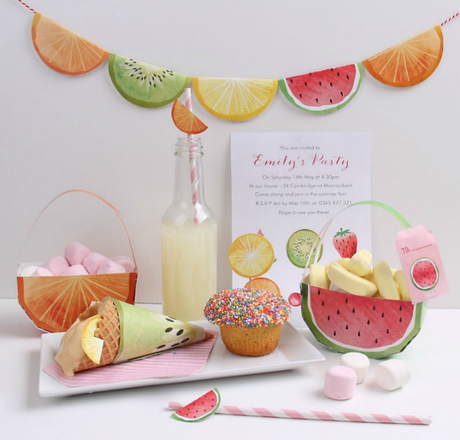 Imprimibles de frutas para una fiesta de verano