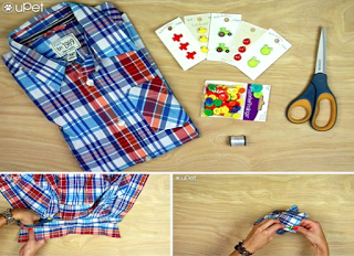 2 Ideas de accesorios lindos para mascotas reciclando camisas