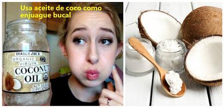 Aprende cómo usar aceite de coco como enjuague bucal