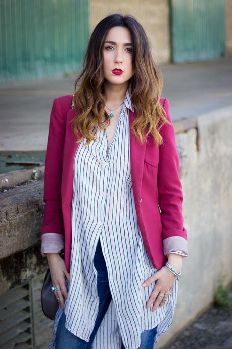 Red Blazer And Stripes