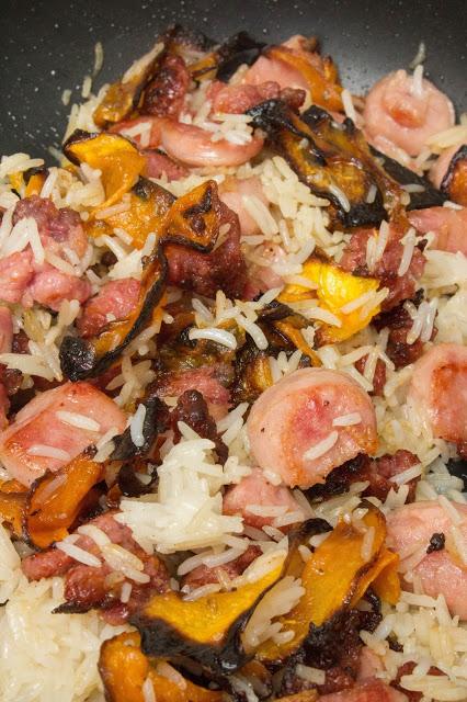 Arroz con calabaza asada y chorizo criollo sin gluten