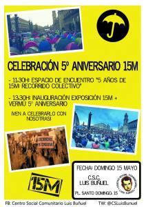 5to aniversario del 15M en el Centro Social Comunitario Luis Buñuel.