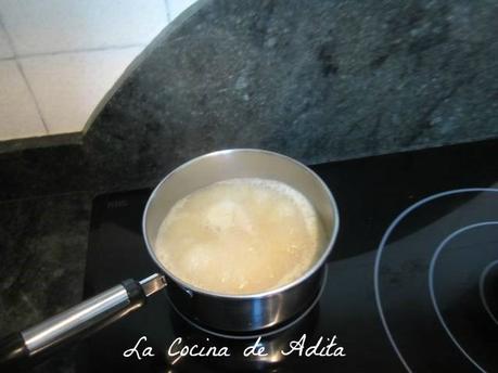 Sopas de jamón con tapioca, y crujiente