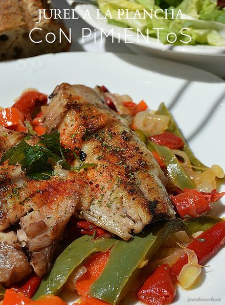 Jurel a la plancha con pimientos