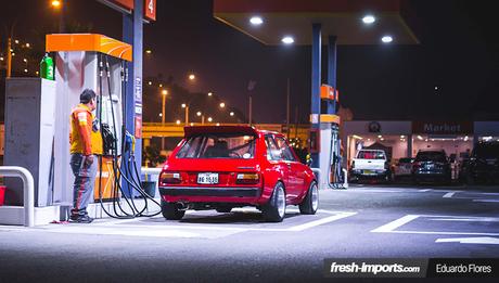 Toyota Starlet KP61 con Kit TRD. Clásicos anchos.